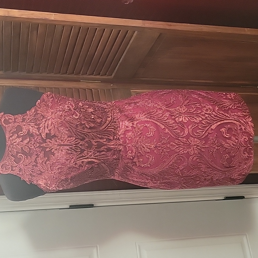 Elegant Burgundy Lace Dress